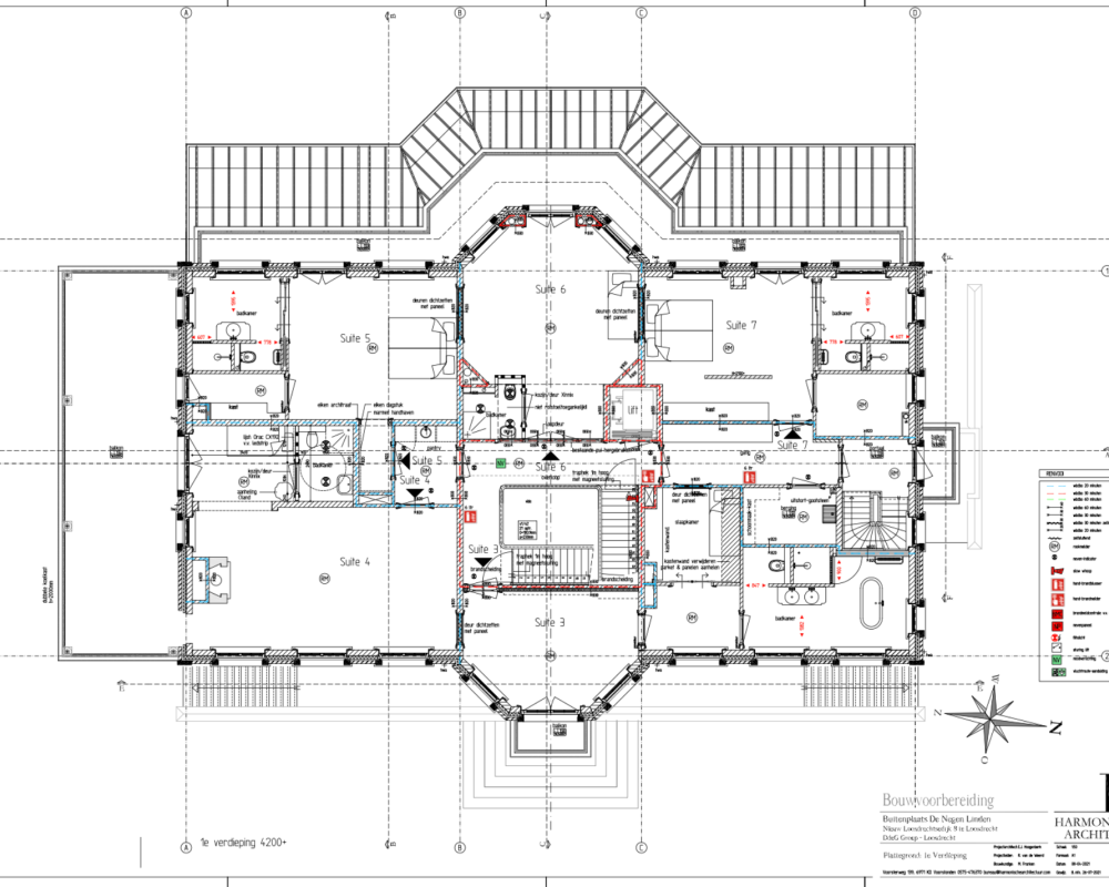 Plattegrond de Negen Linden 1e verdieping